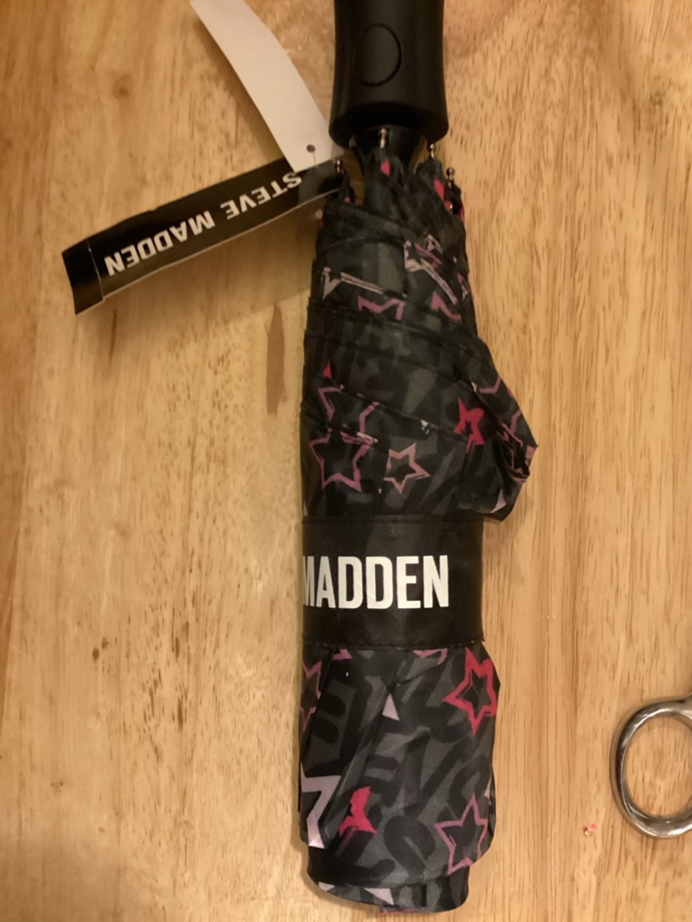 Steve Madden Star Pattern Purple Umbrella Auto Open 42” - Picture 3 of 6